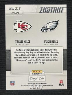 2022 Panini Instant BLACK #218 Travis Kelce Jason Kelce Brothers Super Bowl 1/1
