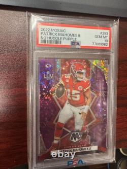 2022 Panini Mosaic Super Bowl MVPs Patrick Mahomes II #293 No Huddle Purple