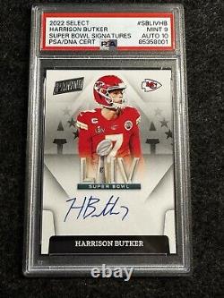 2022 Select Harrison Butler Super Bowl Signatures #SBLIVHB PSA 9/10 POP 2 Chiefs