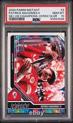 2023-2024 Panini Instant Patrick Mahomes II Super Bowl #2 Versicolor /5 PSA 10