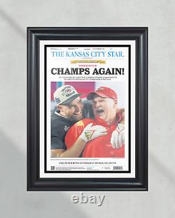 2023 Kansas City Chiefs CHAMPS AGAIN! Super Bowl LVII Champions Framed Front P