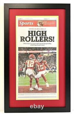 2024 Kansas City Chiefs Super Bowl Championship Framed REAL Newspaper- 17x28
