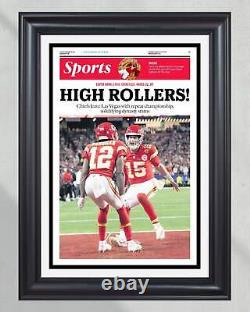 2024 Kansas City Chiefs Super Bowl LVIII Champions'HIGH ROLLERS!' Framed Newspa