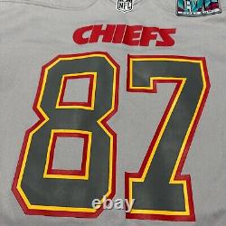 26x34 Travis Kelce Chiefs Mens XL Super Bowl 57 LVll Game Nike Grey Jersey