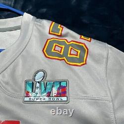 26x34 Travis Kelce Chiefs Mens XL Super Bowl 57 LVll Game Nike Grey Jersey