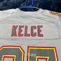 26x34 Travis Kelce Chiefs Mens XL Super Bowl 57 LVll Game Nike Grey Jersey