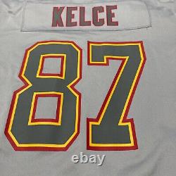 26x34 Travis Kelce Chiefs Mens XL Super Bowl 57 LVll Game Nike Grey Jersey
