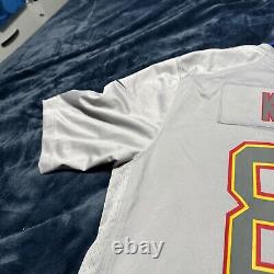 26x34 Travis Kelce Chiefs Mens XL Super Bowl 57 LVll Game Nike Grey Jersey