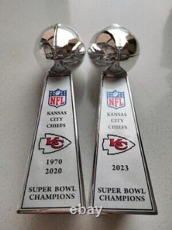 2Pcs Kansas City Chiefs Super Bowl LVII Championship VINCE LOMBARDI Trophy 9'