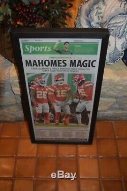 2 Set Kansas City Chiefs Framed Complete Newspapers Super Bowl 54 Mahomes