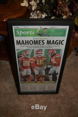2 Set Kansas City Chiefs Framed Complete Newspapers Super Bowl 54 Mahomes