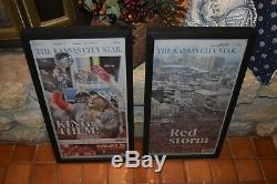 2 Set Kansas City Chiefs Framed Complete Newspapers Super Bowl LIV Champions