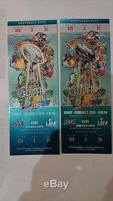 2 Super Bowl LIV Ticket Stubs + Hospitality Passes + Lanyards Chiefs 49ers 2020