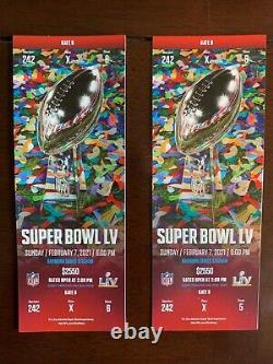 2 TICKET STUBS SUPER BOWL LV 55 Kansas City Chiefs vs Tampa Bay Buccaneers