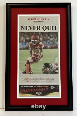 (3) 2019-2020 Kansas City Chiefs Super Bowl Framed REAL Newspaper 49ers Mahomes