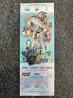 3-Super Bowl LIV 2020 Miami Ticket Stubs Chiefs 49ers Mahommes Different Colors