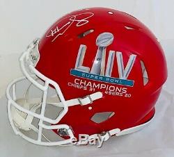 4 Kc Chiefs Signed Super Bowl Champs Speed Authentic Fs Helmet Beckett #wa86780