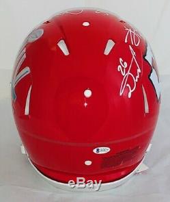 4 Kc Chiefs Signed Super Bowl Champs Speed Authentic Fs Helmet Beckett #wa86780