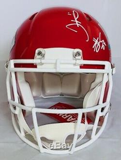 4 Kc Chiefs Signed Super Bowl Champs Speed Authentic Fs Helmet Beckett #wa86787