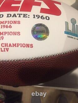 AUTOGRAPHED PATRICK MAHOMES KANSAS CITY CHIEFS TEAM SUPER BOWL FOOTBALL WithCOA