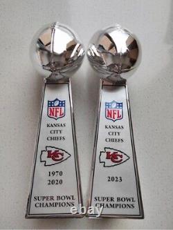 A Set Kansas City Chiefs Super Bowl LVII Championship VINCE LOMBARDI Trophy 9'
