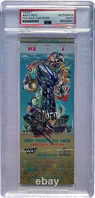 Andy Reid Signed Chiefs Super Bowl 54 Football Ticket LIV Auto Psa/dna