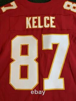 Authentic Travis Kelce Chiefs Super Bowl Nike Vapor Elite Jersey Men Size 48
