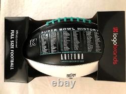 Box of 6 NFL Super Bowl LVII Super Bowl History Official Size Autograph Football