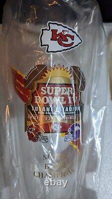 Bradford Exchange Limited Edition NFL Pilsner Glass Set. Kansas City Chiefs