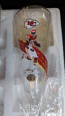 Bradford Exchange Limited Edition NFL Pilsner Glass Set. Kansas City Chiefs