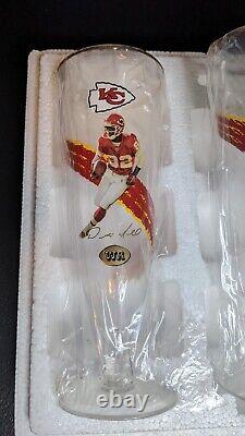 Bradford Exchange Limited Edition NFL Pilsner Glass Set. Kansas City Chiefs