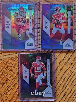CHIEFS SET of 3 2023 Donruss Road To the Super Bowl Holo #'d /100 Mahomes Kelce