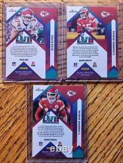 CHIEFS SET of 3 2023 Donruss Road To the Super Bowl Holo #'d /100 Mahomes Kelce