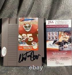 CHRISTIAN OKOYE signed KANSAS CITY CHIEFS nes SUPER TECMO BOWL JSA coa NINTENDO