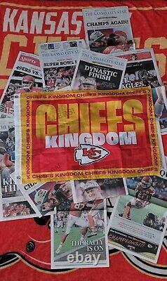 Chiefs Championship Paper & Flag Combo Liv, LVII & LVIII Super Bowl Edition