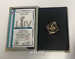 Chiefs Mahomes 1st SUPER BOWL LIV Official Game Coin COA NFL 100 24kt limited