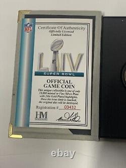 Chiefs Mahomes 1st SUPER BOWL LIV Official Game Coin COA NFL 100 24kt limited