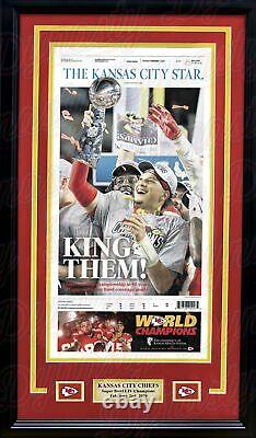 Chiefs Patrick Mahomes Super Bowl Champions Framed Kansas City Star Newspaper