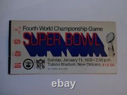 Clean 1970 4th World Championship Super Bowl Ticket Chiefs Vikings