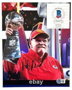 Coach Andy Reid Signed 8x10 Photo Kansas City Chiefs Super Bowl NFL Champion Bas