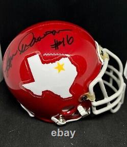 Dallas Texans Len Dawson Signed NFL Mini Helmet Jsa Coa Super Bowl Auto Chiefs