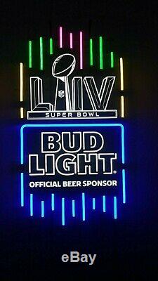 GO CHIEFS! Superbowl 54 (LIV) Bud Light Neon Sign new style flex-LED