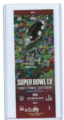 Genuine Authentic 2021 Super Bowl LV Ticket Tom Brady Bucs KC Chiefs Mahomes