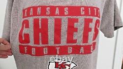 Gray Red KANSAS CITY CHIEFS FOOTBALL V-Neck Short Sleeve KNIT Shirt/Size M