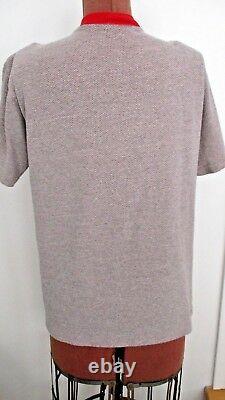 Gray Red KANSAS CITY CHIEFS FOOTBALL V-Neck Short Sleeve KNIT Shirt/Size M