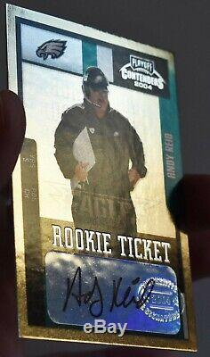 HOF INVEST 2004 Contenders ANDY REID Rookie Ticket CHIEFS Super Bowl Auto EAGLES