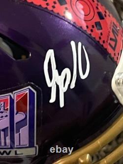 Isiah Pacheco Signed Football Mini Helmet Kansas City Chiefs Super Bowl 58 Jsa