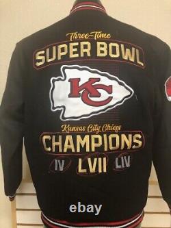 KANSAS CITY CHIEFS FOOTBALL 3X SUPERBOWL Champions reversible men's jacket