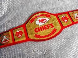 KANSAS CITY CHIEFS KC NFL Football Championship Belt Brass Adult gold plated