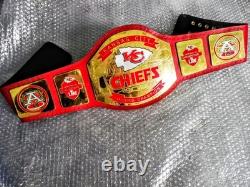 KANSAS CITY CHIEFS KC NFL Football Championship Belt Brass Adult gold plated